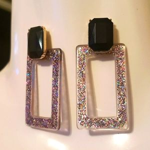 80s Glitter acrylic earrings